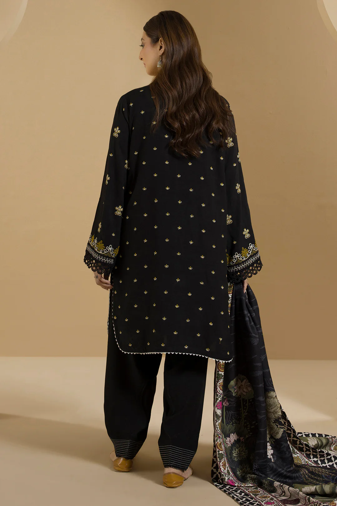 Embroidered Shirt Shalwar Dupatta - 0112 - Image 9