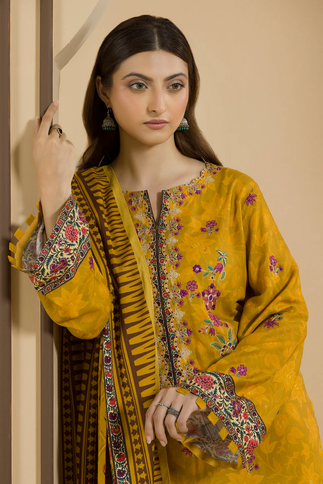Embroidered Shirt Shalwar Dupatta - 0113 - Image 3