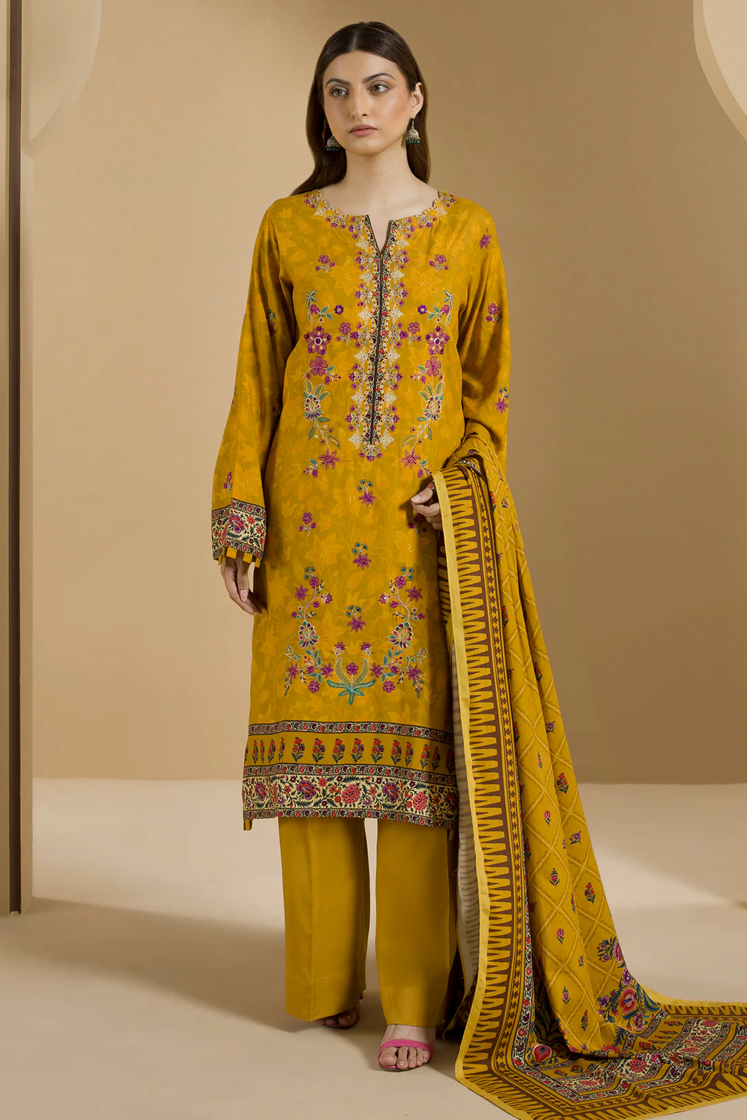 Embroidered Shirt Shalwar Dupatta - 0113 - Image 5
