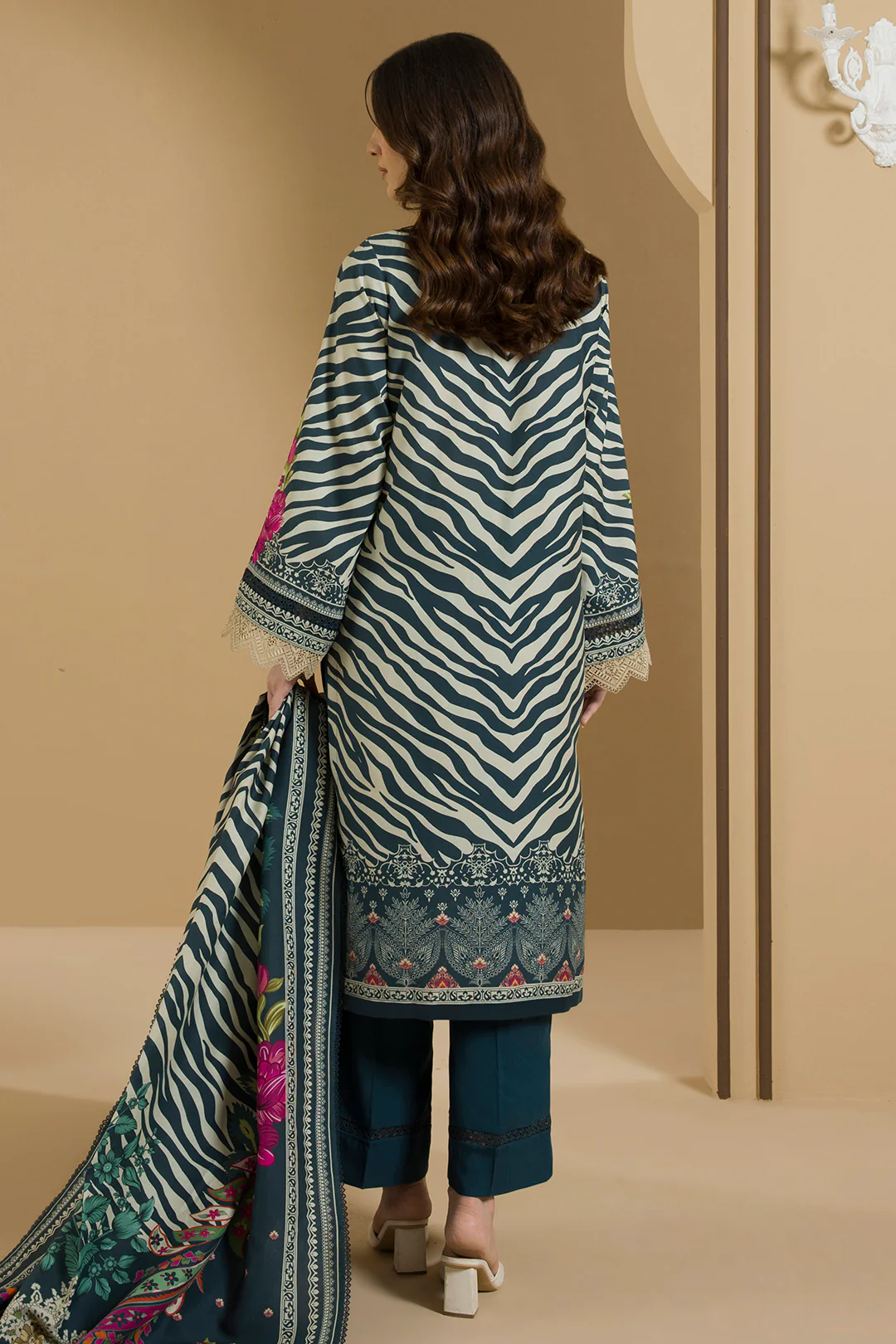 Embroidered Shirt Shalwar Dupatta - 0114 - Image 11