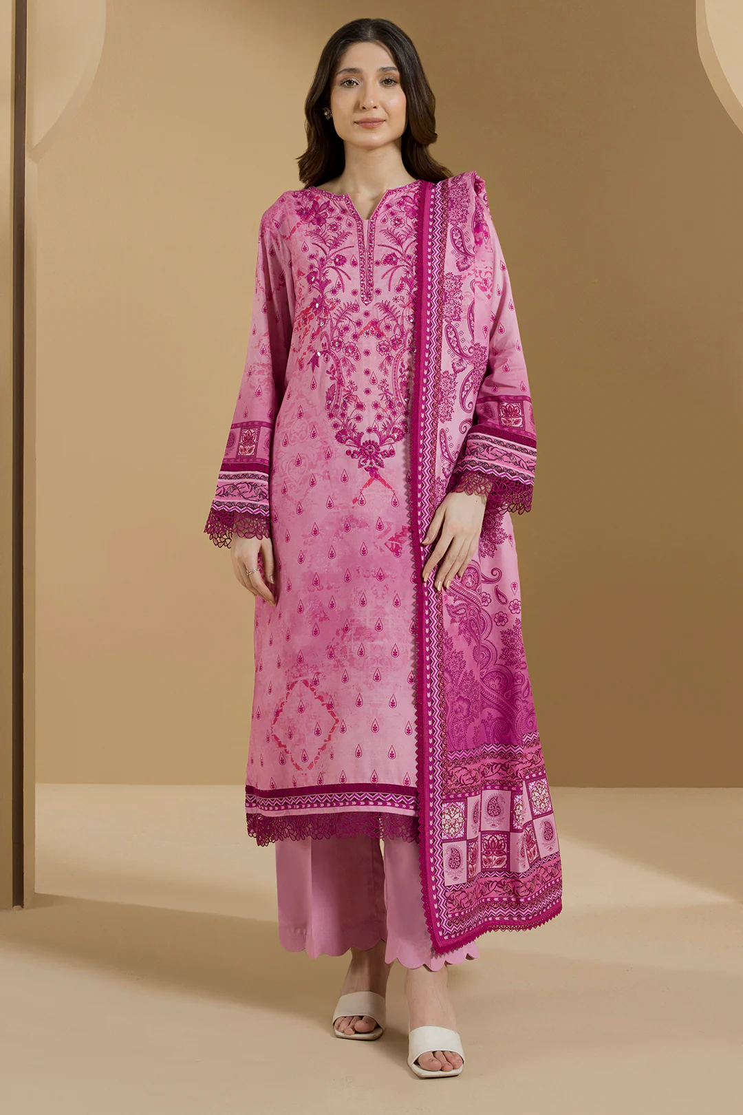 Embroidered Shirt Shalwar Dupatta - 0115 - Image 2