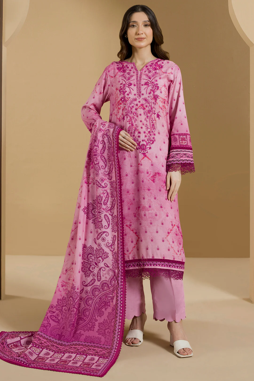 Embroidered Shirt Shalwar Dupatta - 0115 - Image 3