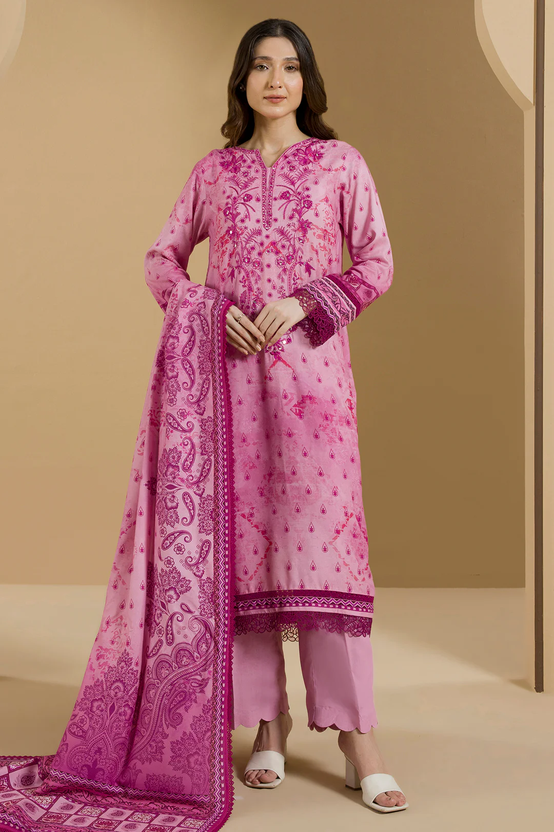 Embroidered Shirt Shalwar Dupatta - 0115 - Image 5