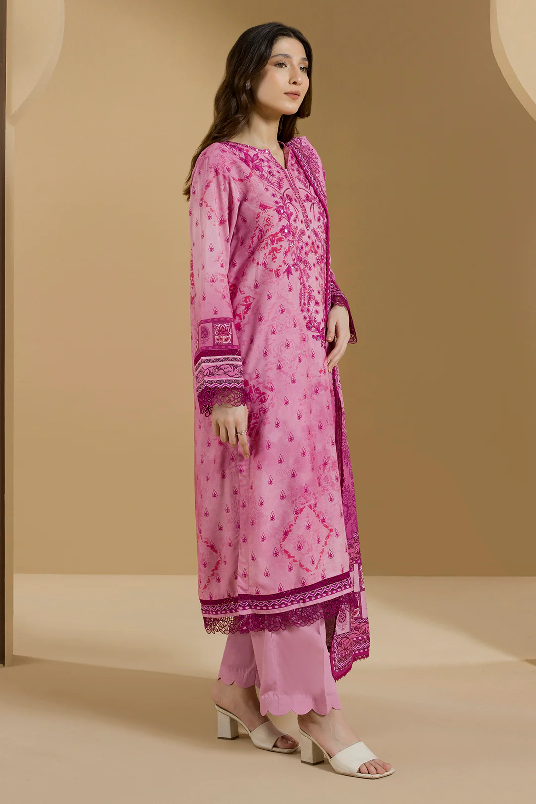 Embroidered Shirt Shalwar Dupatta - 0115 - Image 6