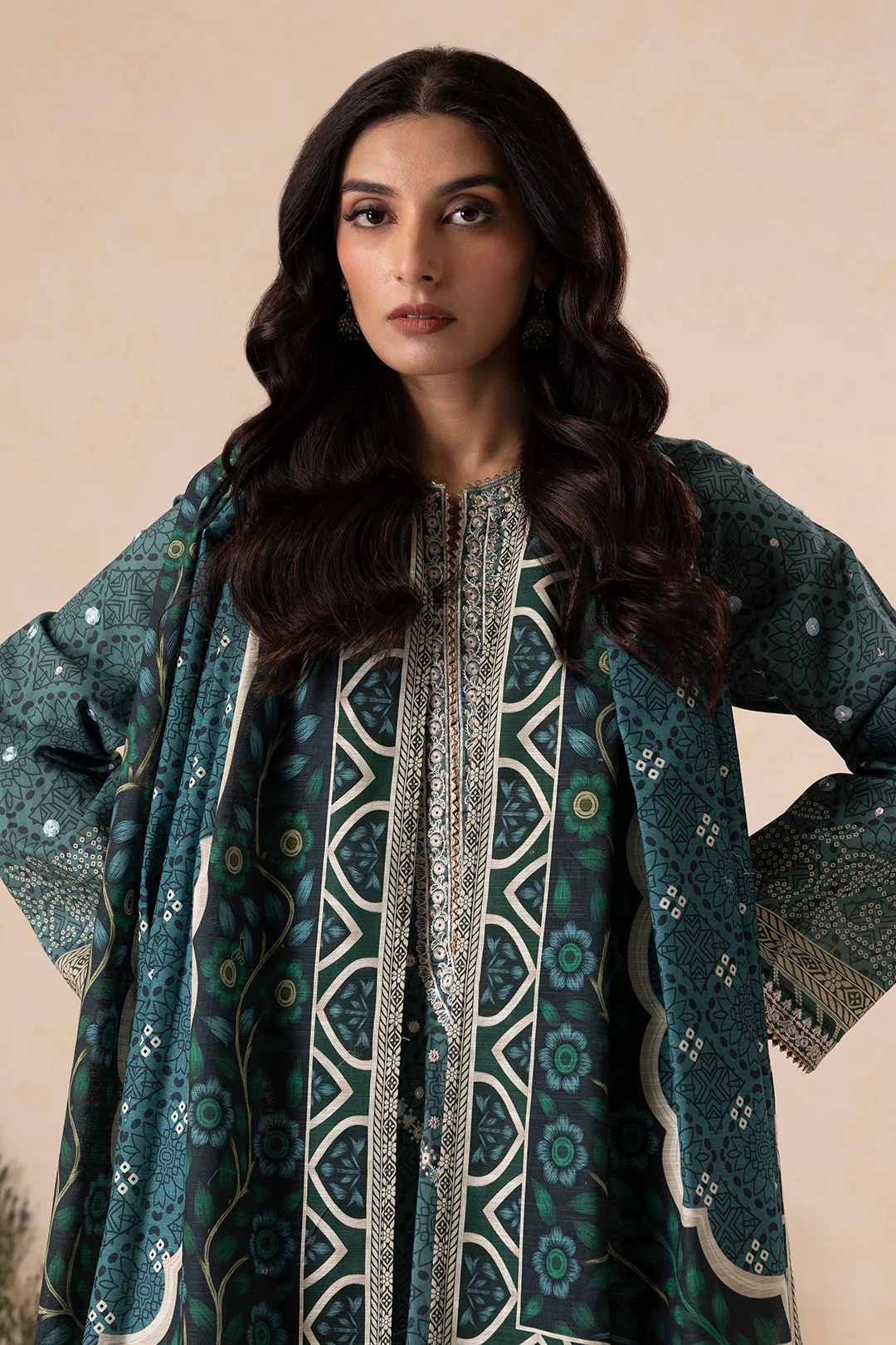 Embroidered Shirt Shalwar Dupatta - 0167 - Image 3