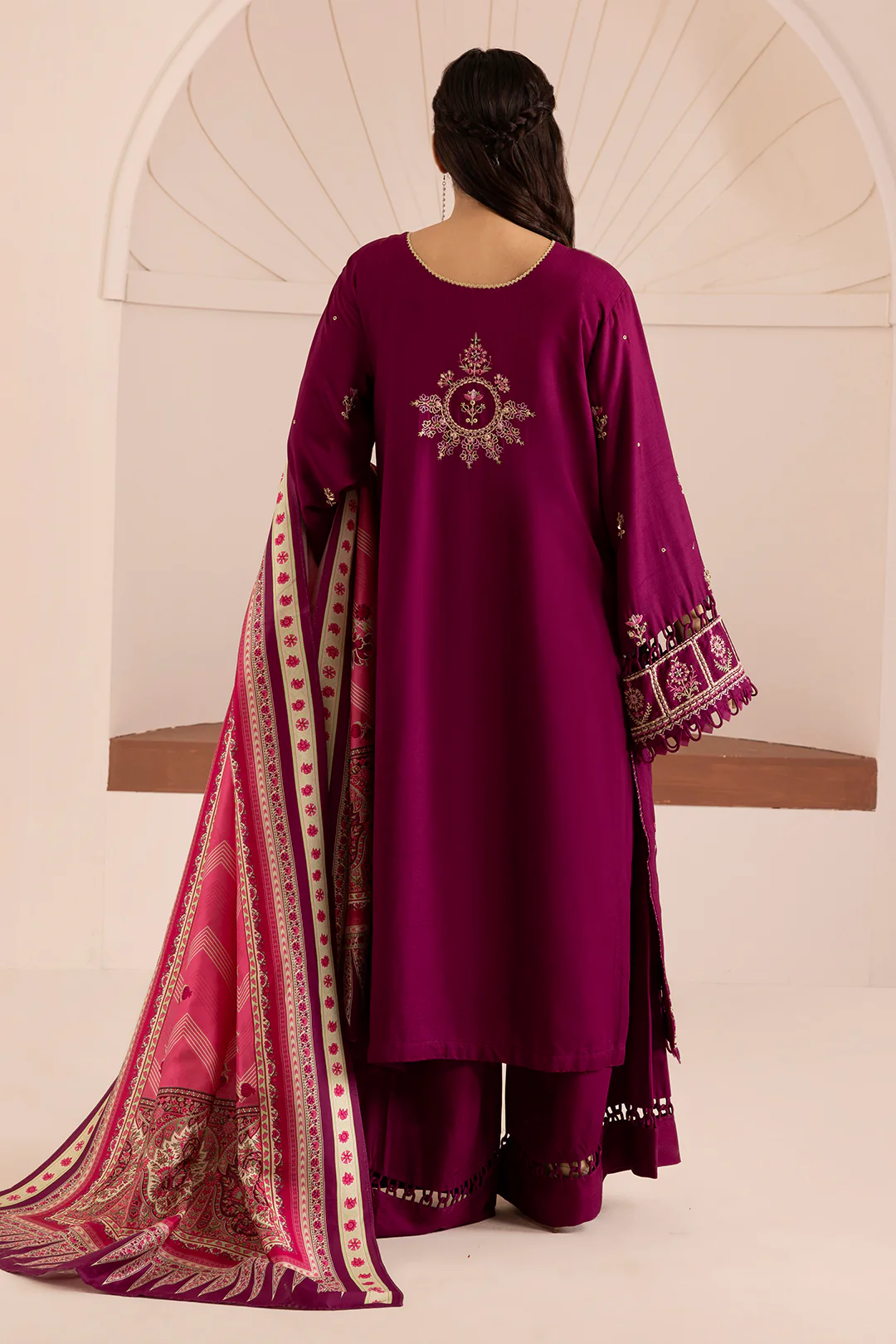 Embroidered Shirt Shalwar Dupatta - 0170 - Image 8
