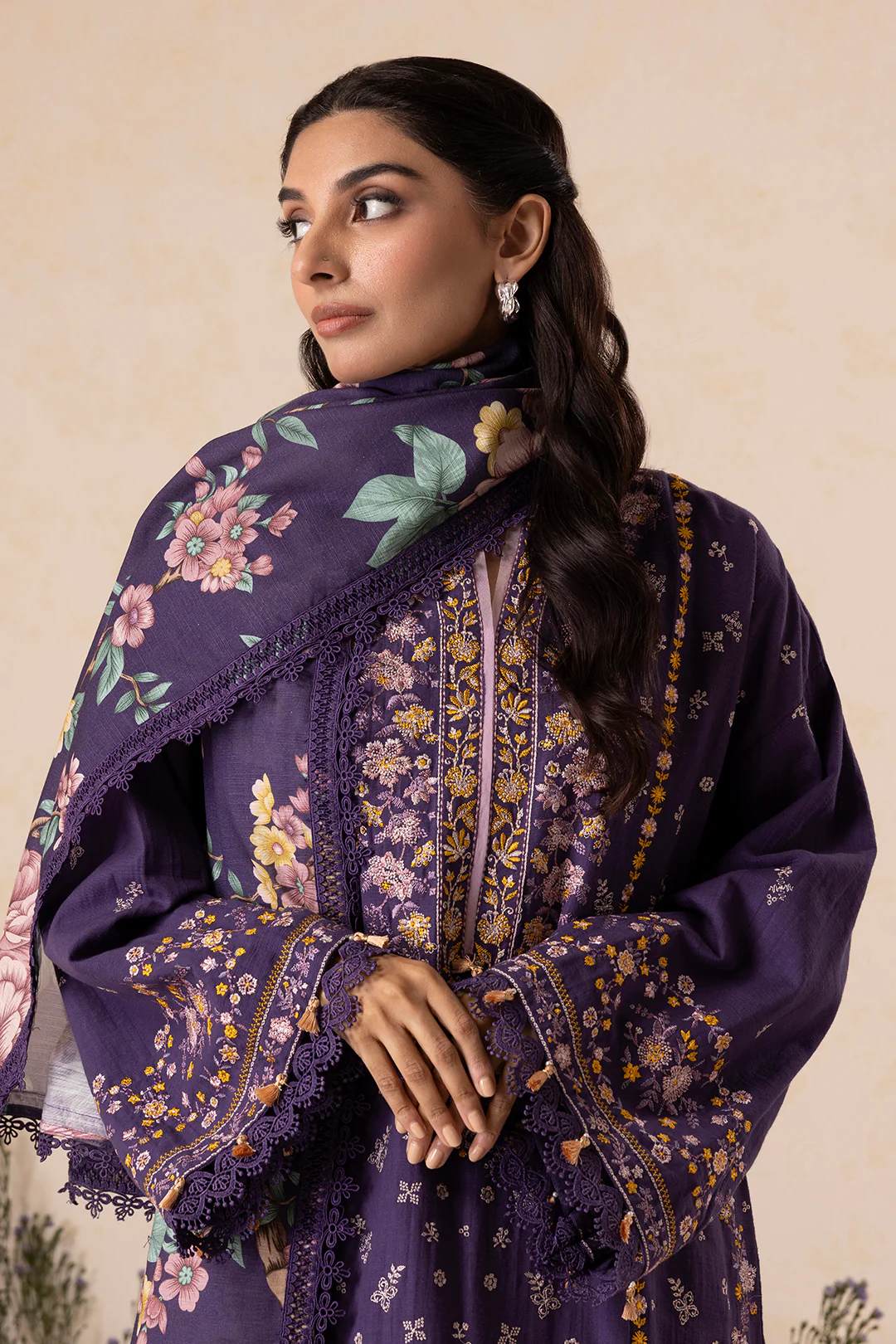 Embroidered Shirt Shalwar Dupatta - 0173 - Image 5
