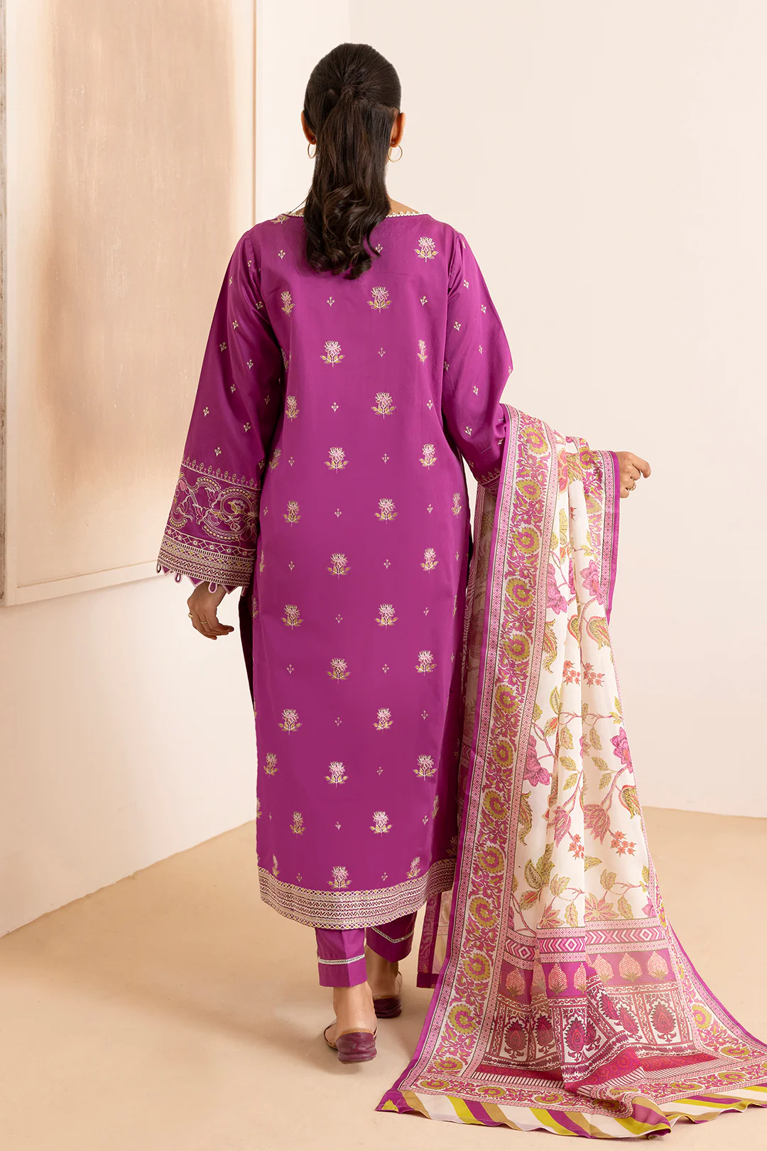 Embroidered Shirt Shalwar Dupatta - 0259 - Image 10