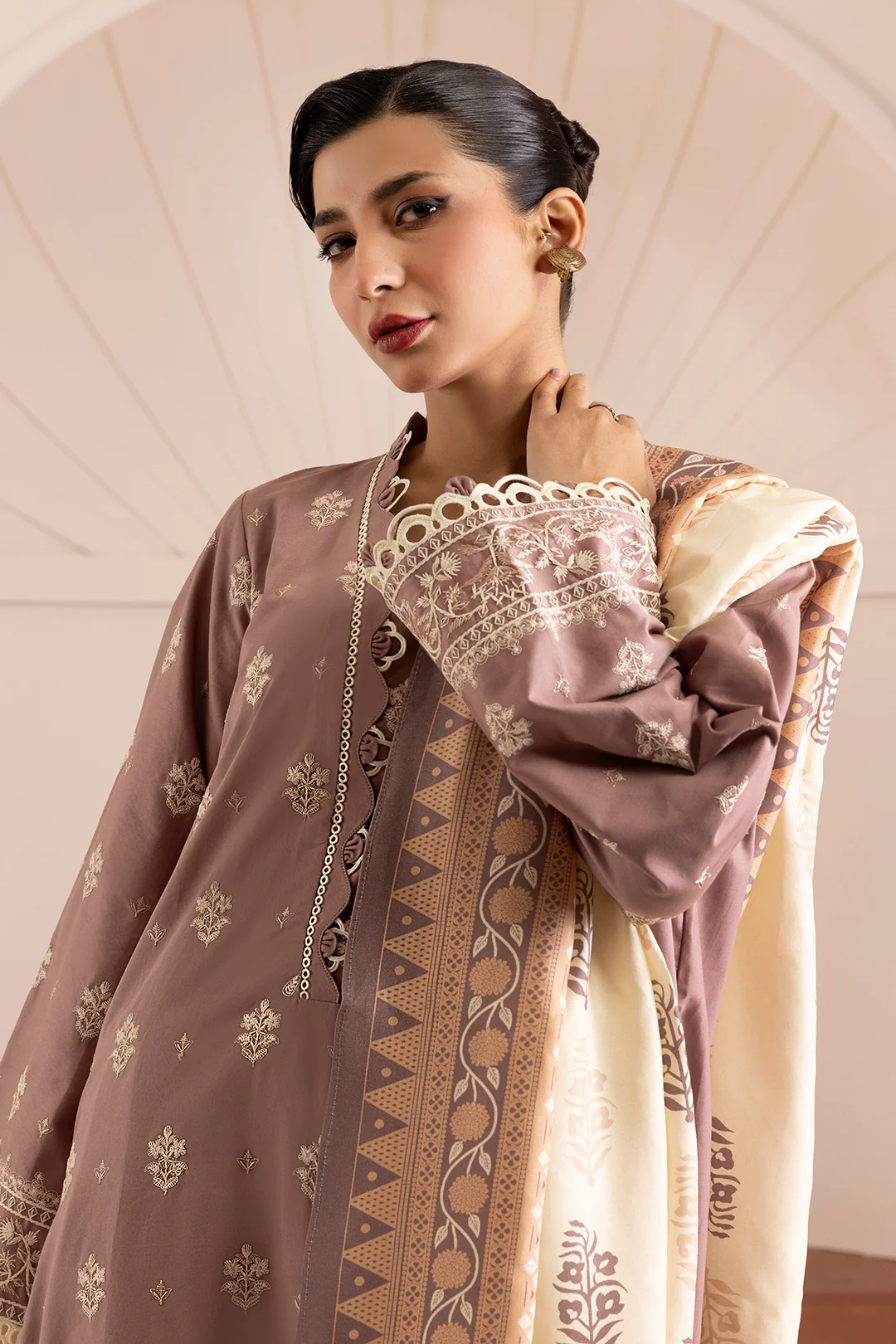 Embroidered Shirt Shalwar Dupatta - 0270 - Image 5