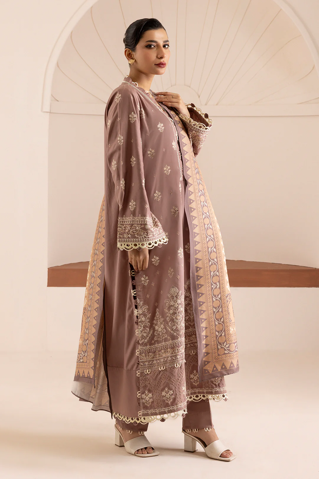 Embroidered Shirt Shalwar Dupatta - 0270 - Image 7