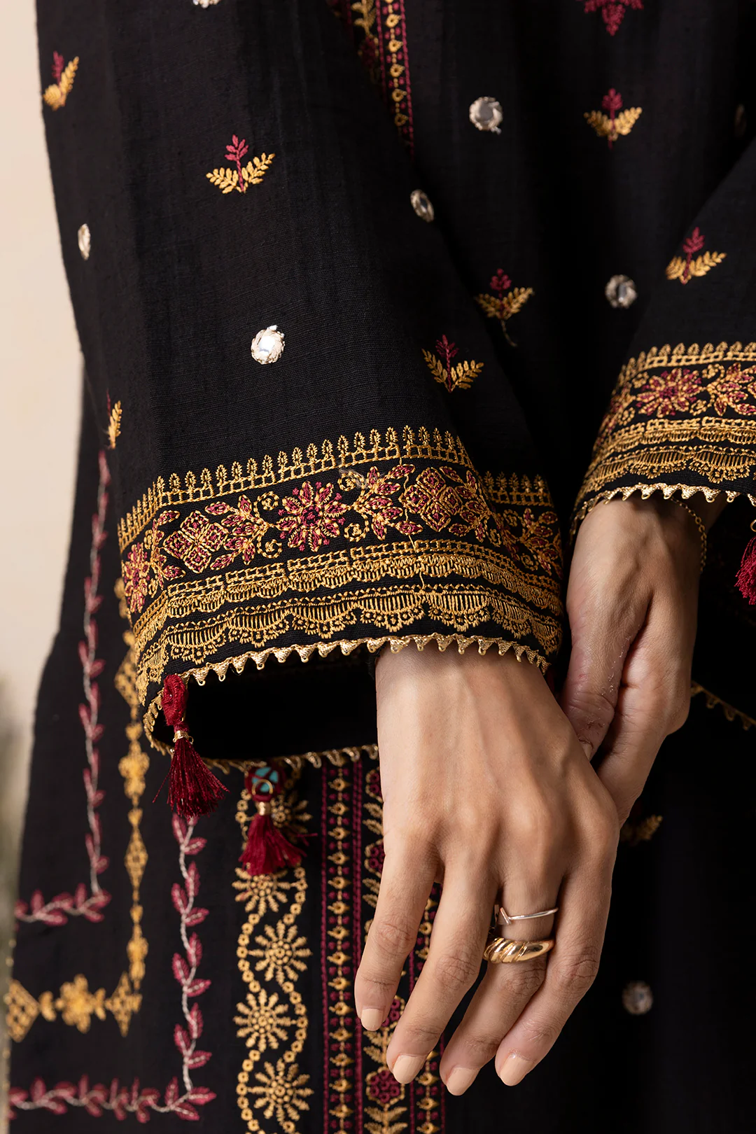 Embroidered Shirt Shalwar Shawl - 0175 - Image 8