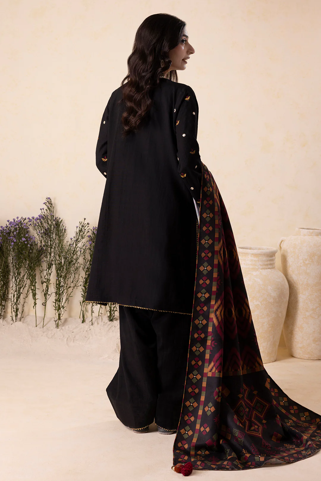 Embroidered Shirt Shalwar Shawl - 0175 - Image 9