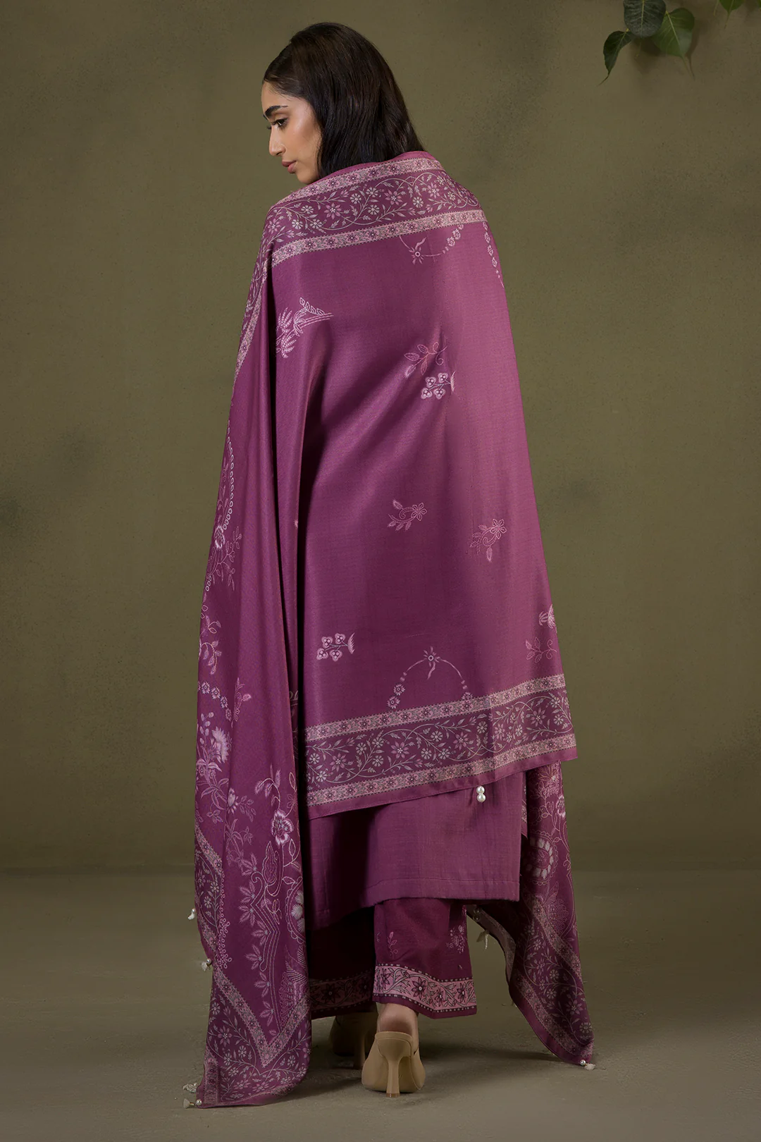 Embroidered Shirt Shalwar Shawl - 0236 - Image 14
