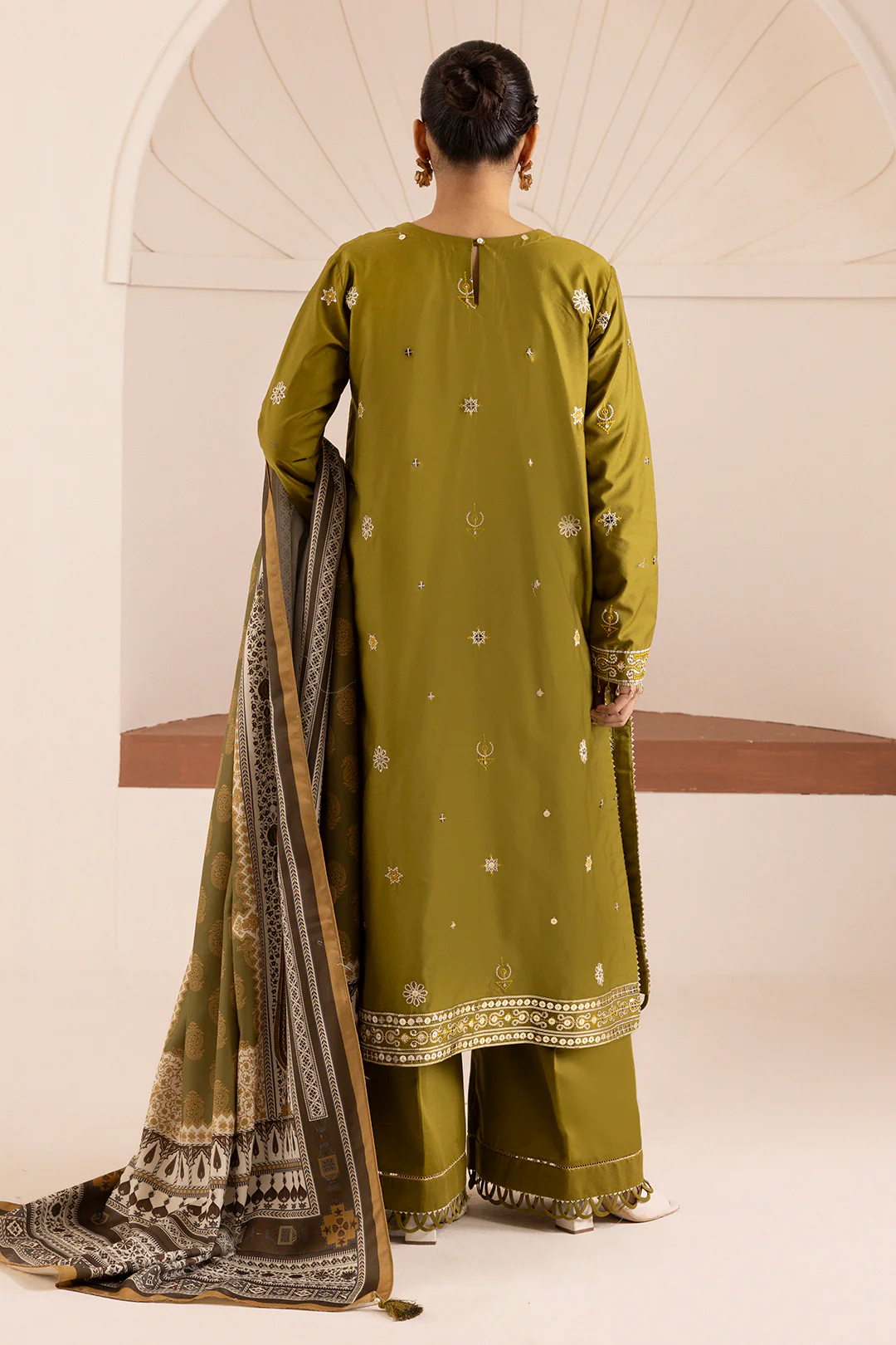 Embroidered Shirt Shalwar Shawl - 0265 - Image 10