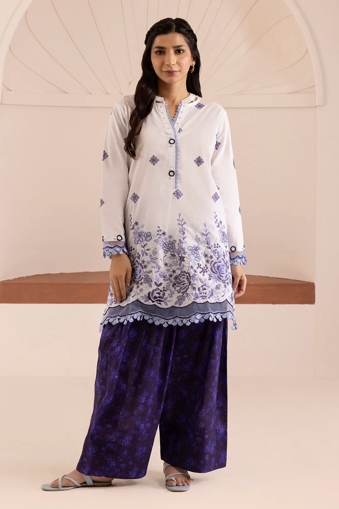 Embroidered Shirt Shalwar - 0187 - Image 2