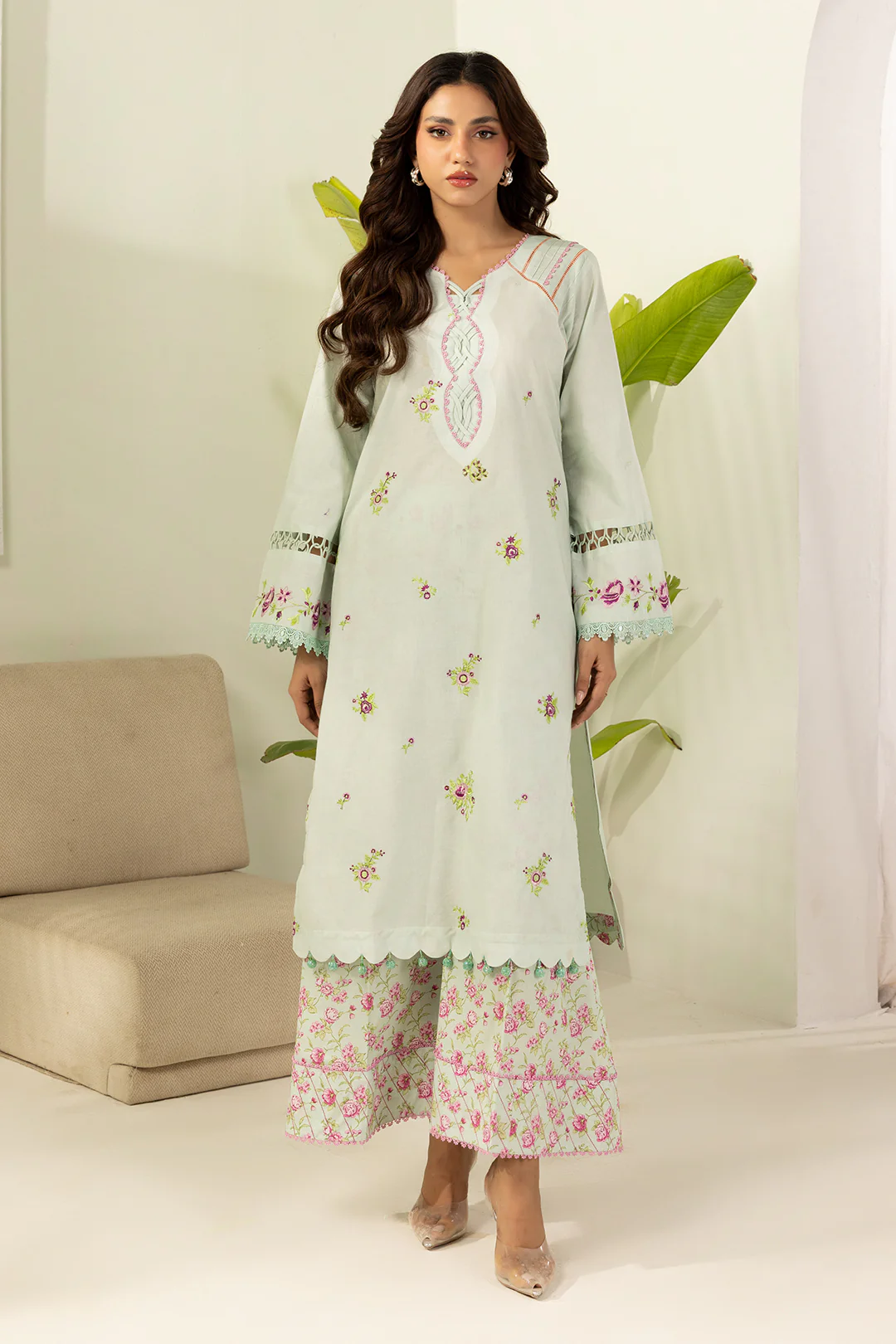 Embroidered Shirt Shalwar - 0410 - Image 2