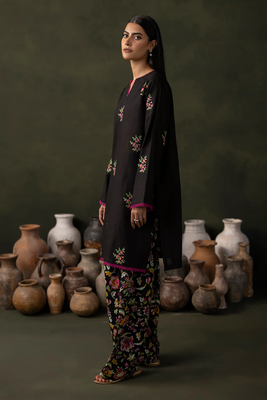 Embroidered Shirt Shalwar - 0176 - Image 3