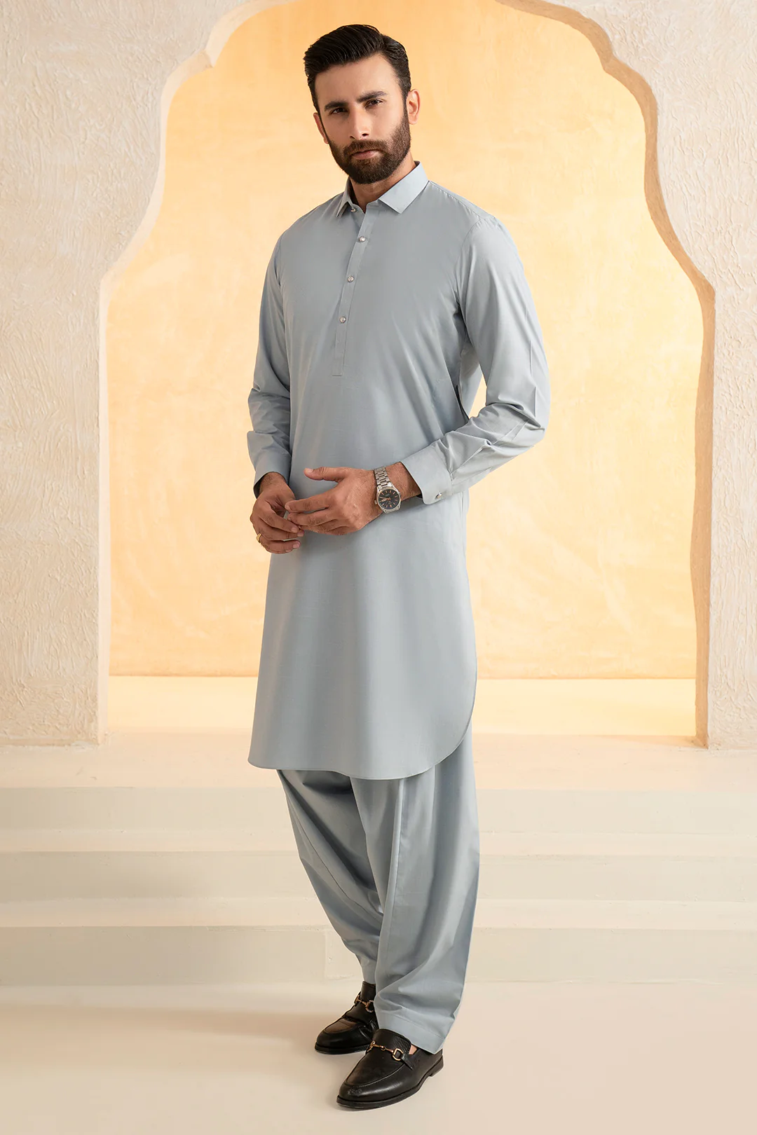 Slub Textured Shalwar Kameez - 9006 - Image 5