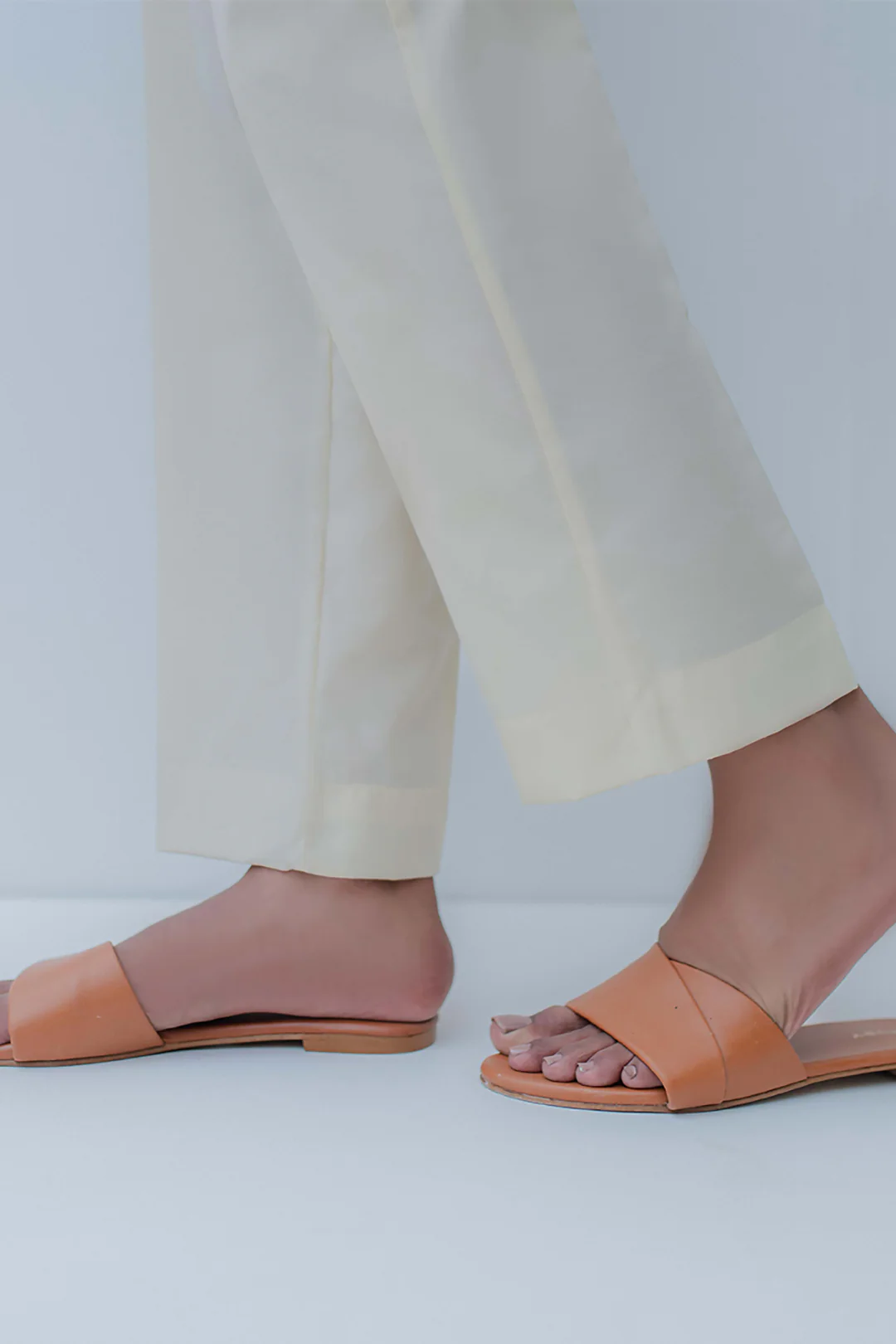 Straight Trouser Cotton Silk Beige - 0025 - Image 3