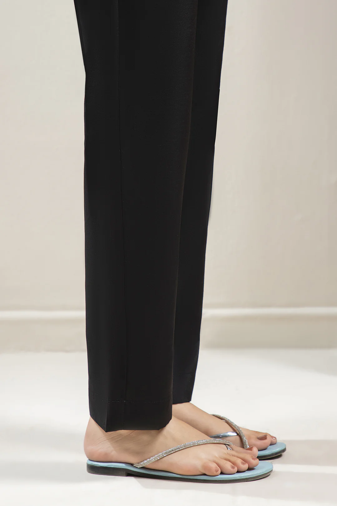 Straight Trouser Cotton Silk Black - 0025 - Image 2
