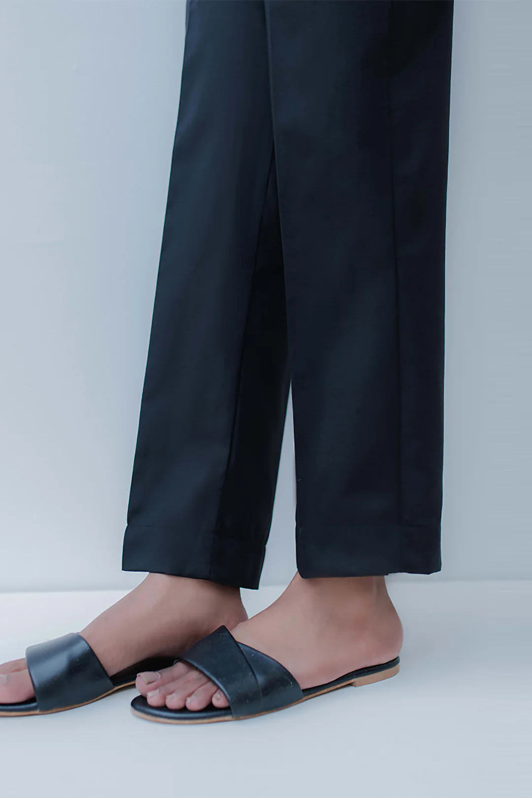 Straight Trouser Cotton Silk Black - 0025 - Image 5