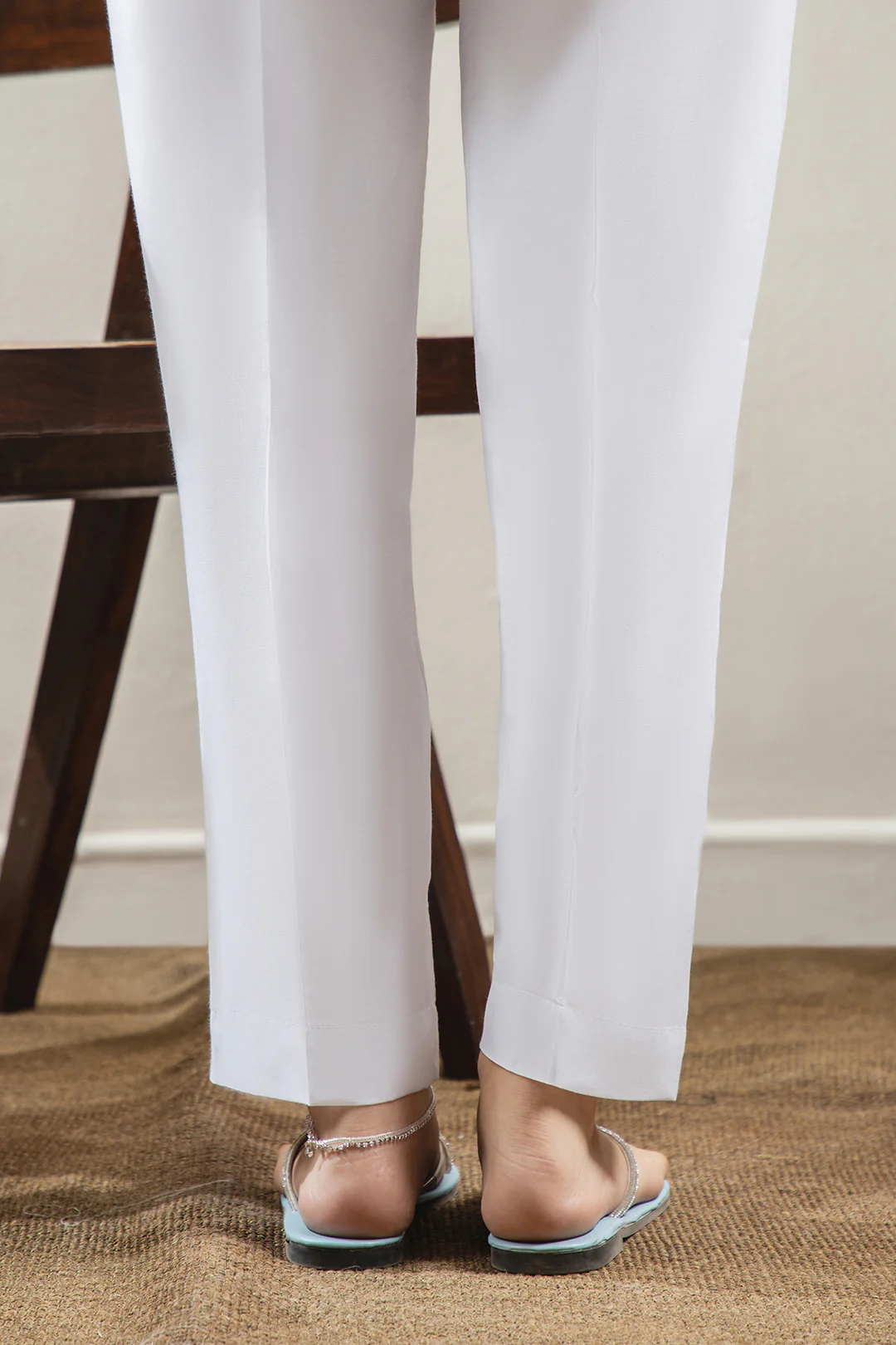 Straight Trouser Cotton Silk White - 0025 - Image 4